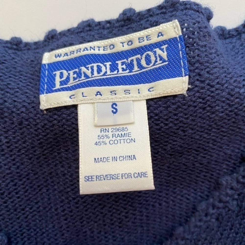 Pendleton Women’s Embroidered‎ Floral Blue Cardigan Sweater Size Small - Picture 7 of 9